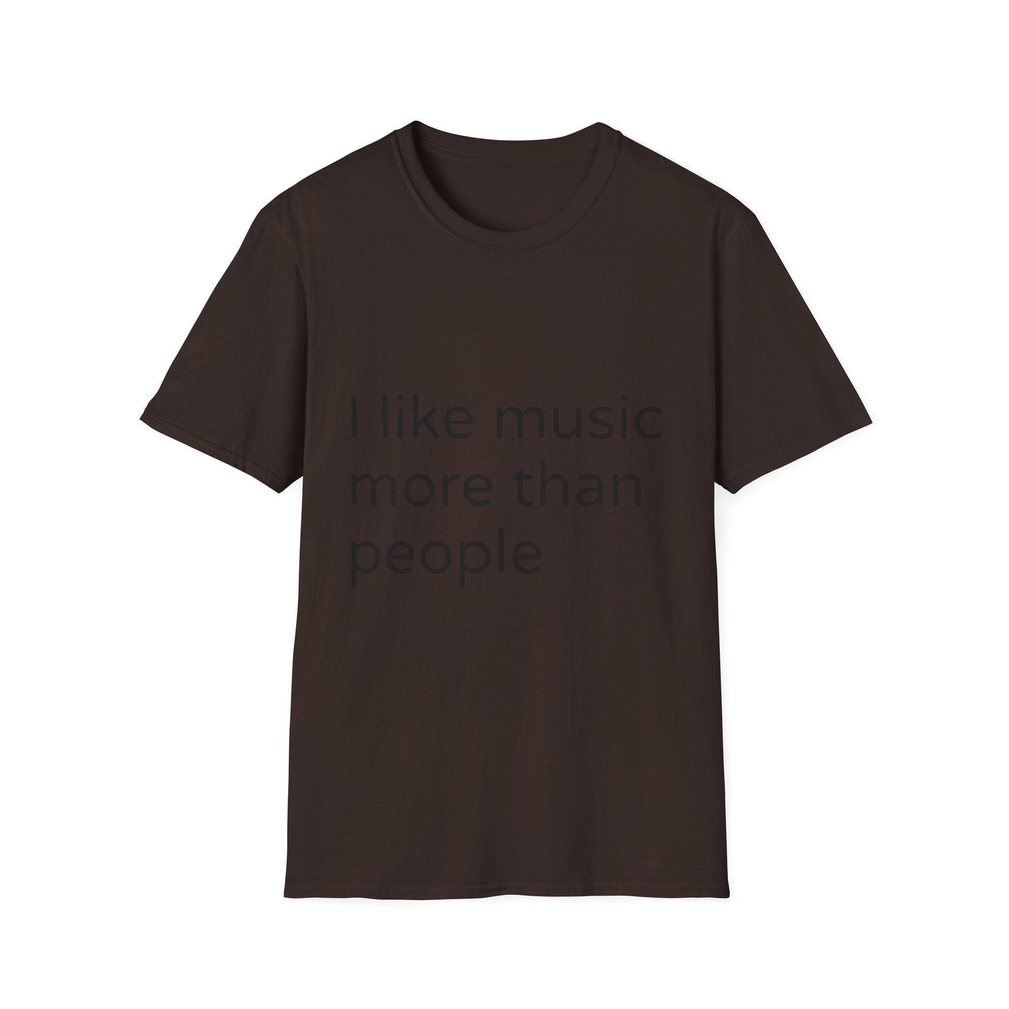 T-Shirt — "I Like Music More Than People" Minimalist Music Lover Tee