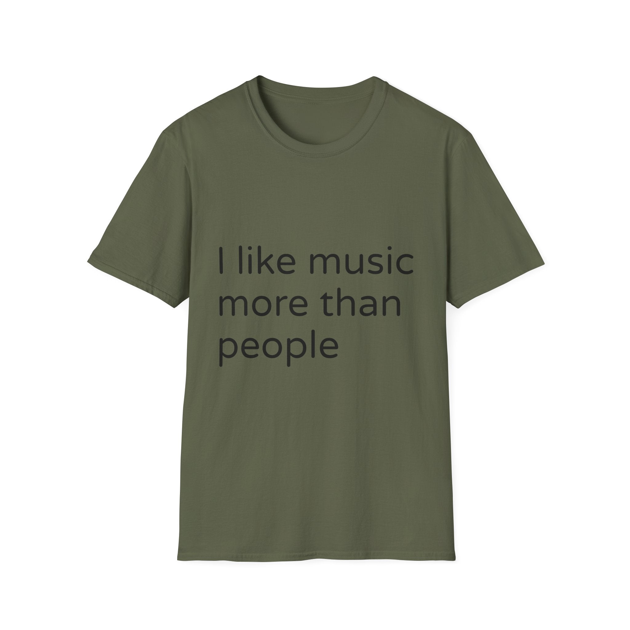 T-Shirt — "I Like Music More Than People" Minimalist Music Lover Tee