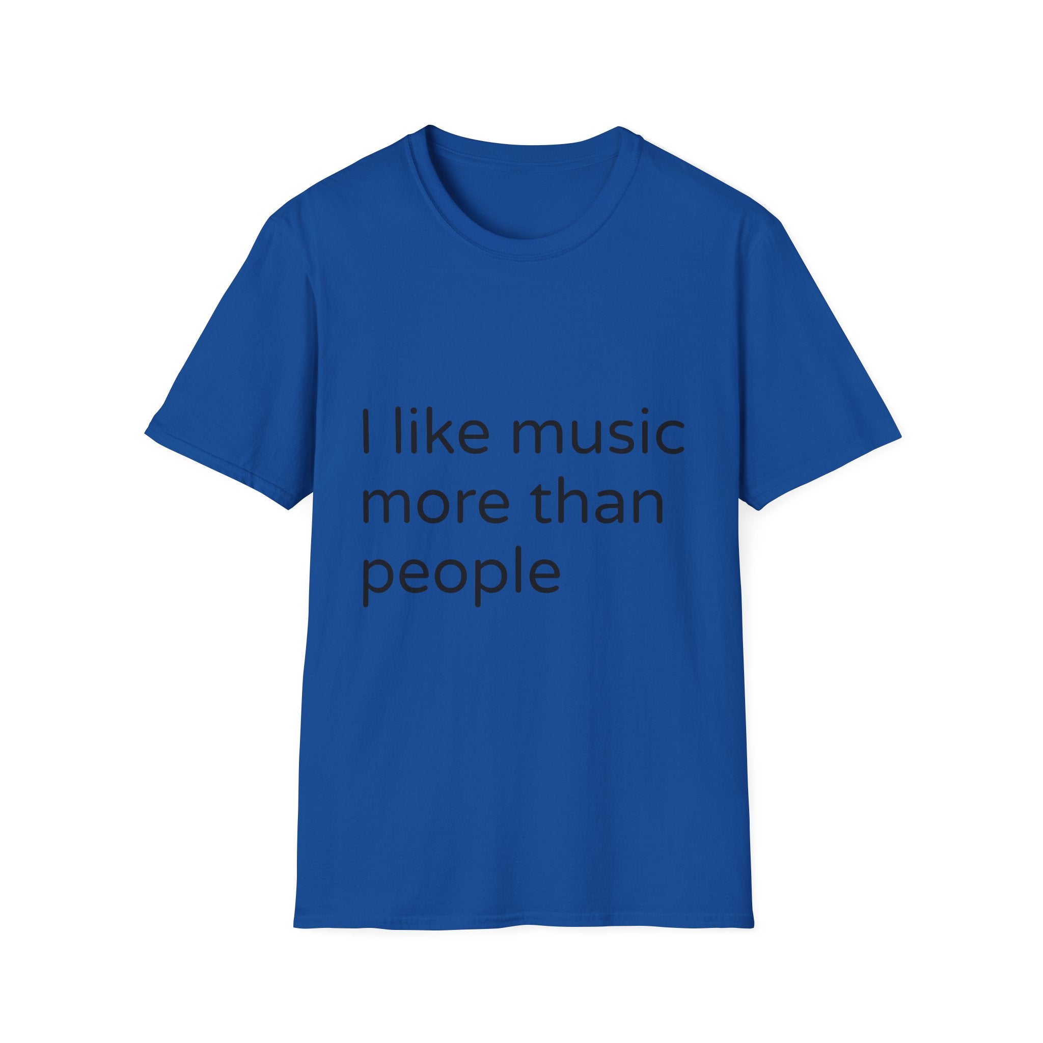 T-Shirt — "I Like Music More Than People" Minimalist Music Lover Tee