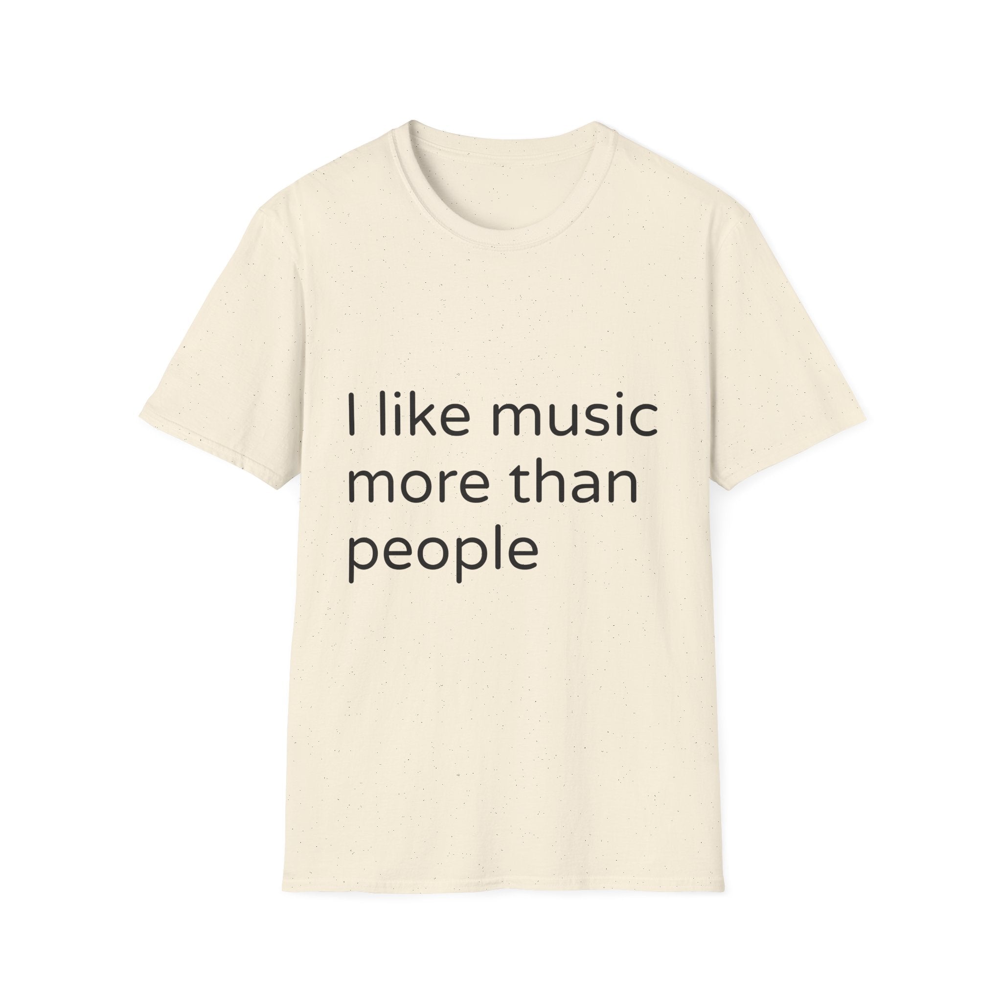 T-Shirt — "I Like Music More Than People" Minimalist Music Lover Tee