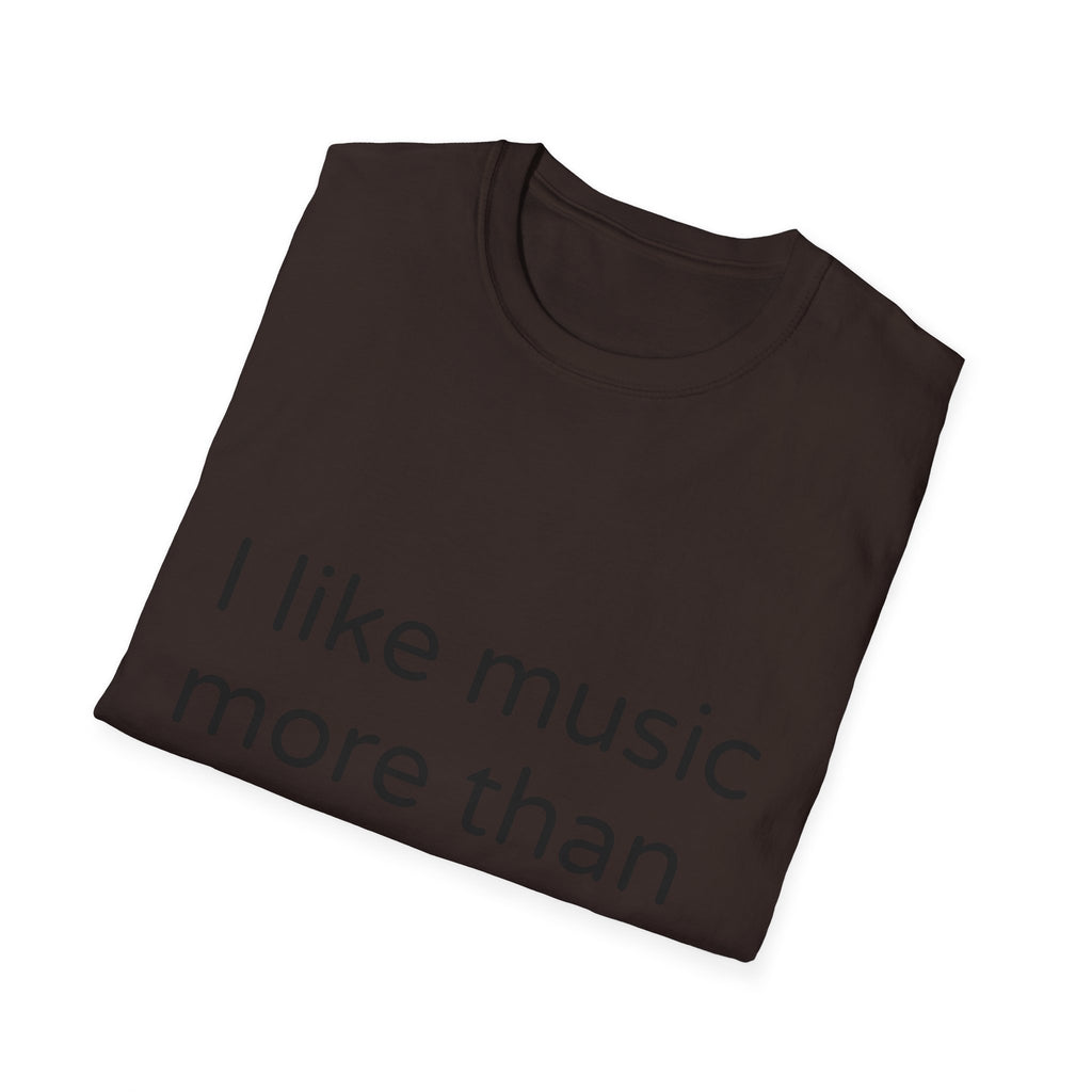 T-Shirt — "I Like Music More Than People" Minimalist Music Lover Tee